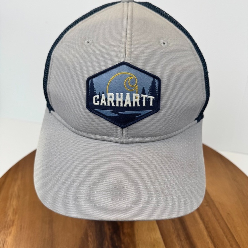 Carhartt Logo Patch Snapback Mesh Trucker Hat Baseball Cap Gray Work‎ 2021
